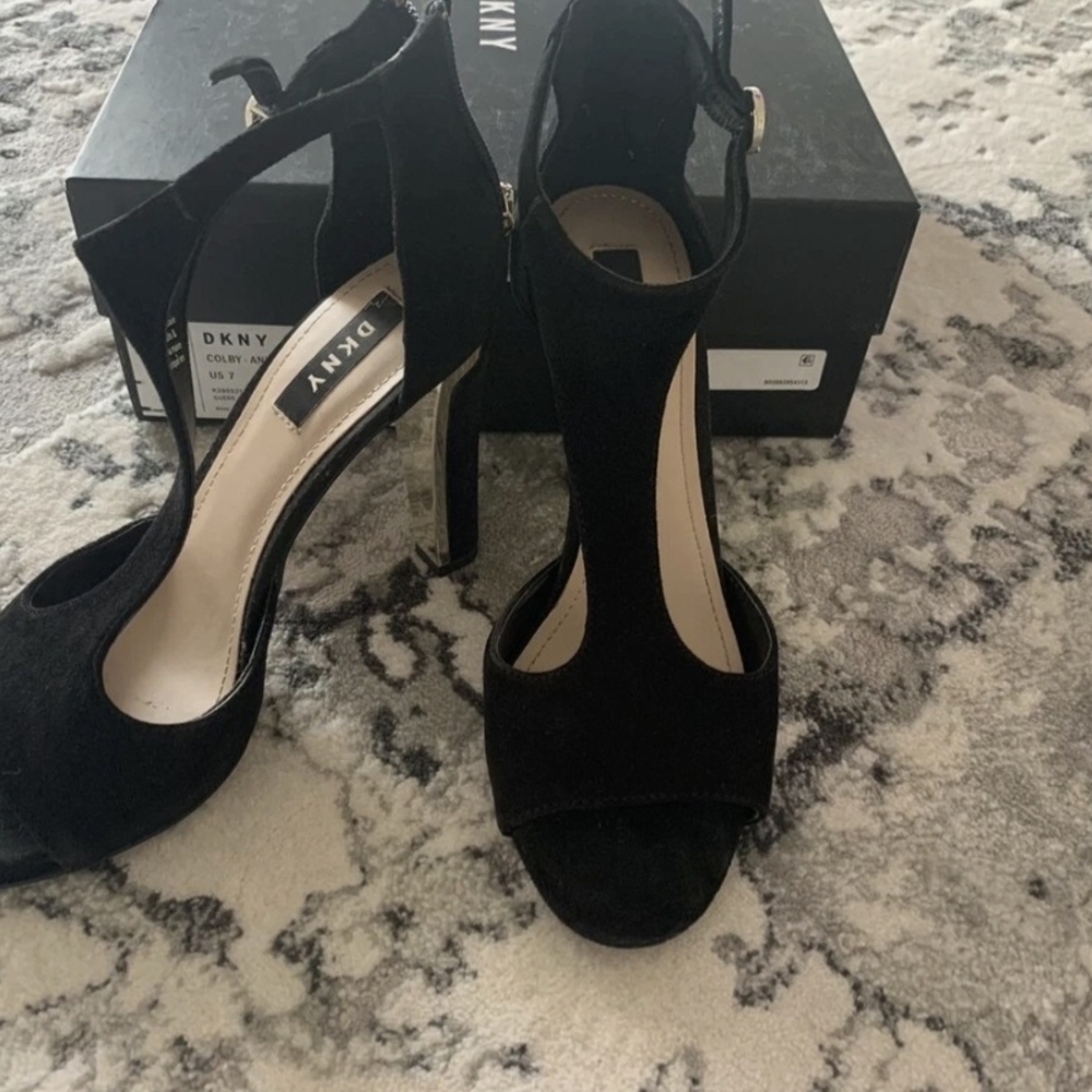 DKNY Sophisticated Black Suede Heels